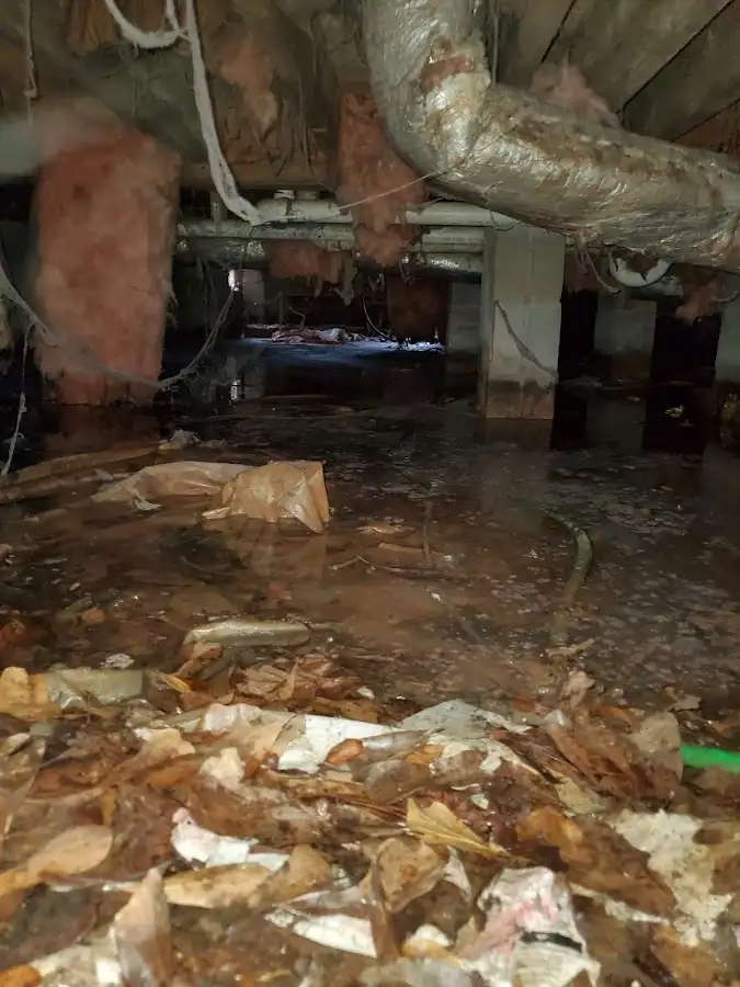 Crawl space flood assessment for Commercial Water Damage Restoration in Hasbrouck Heights